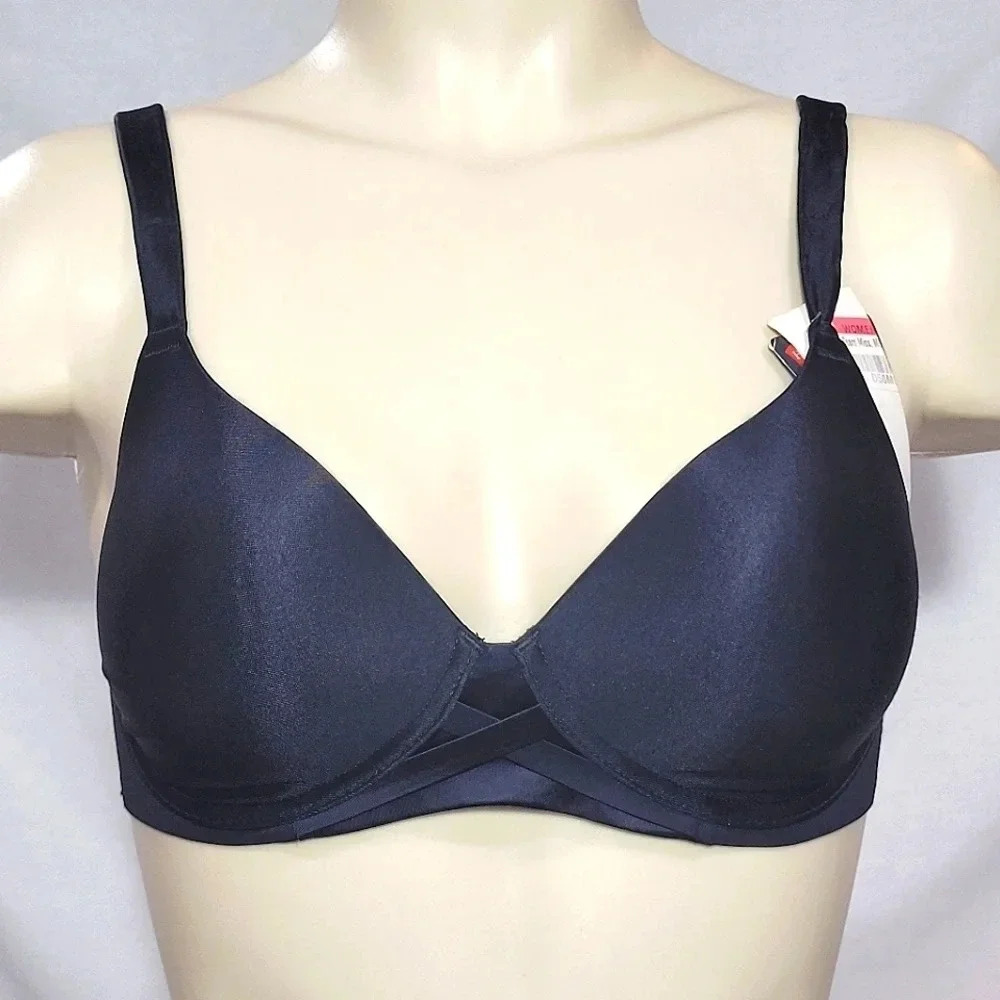 34B Hanes HC10 Criss Cross Lift Wire Free Bra Black NWOT